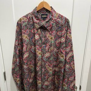 Cremieux Premium Denim Paisley Button Down 3XL